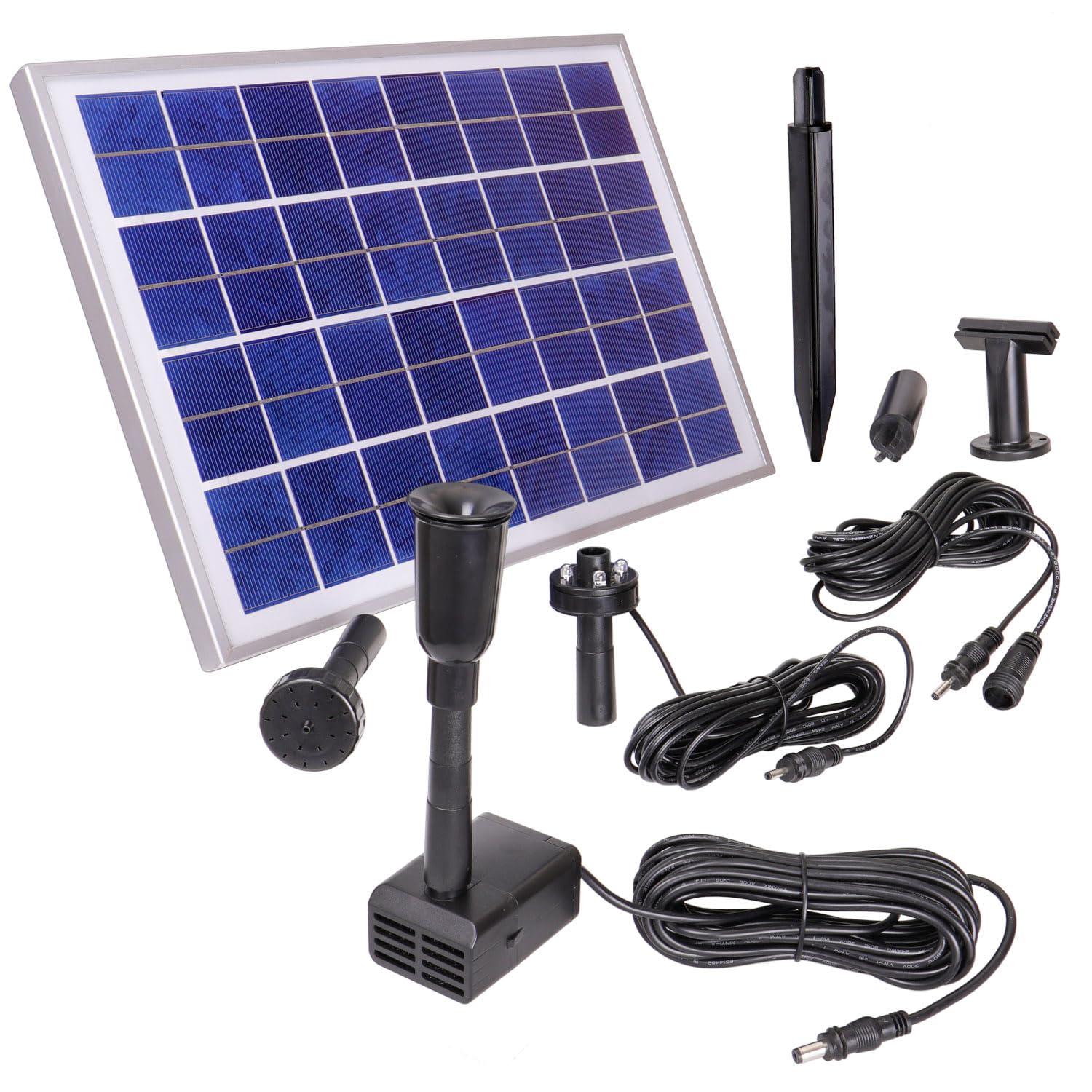 CLGarden Solar Teichpumpe NASP4 mit Akku LED Beleuchtung Pumpe für Gartenteich 500 l/h Solarpumpe 12V