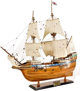 Old Modern Handicrafts Mayflower Wooden Ship Model - Museum Quality Model Ship for Home & Office - Fully Assembled - 30.0L x 5.0W x 30.0H Inches
