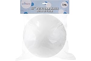 Mega Crafts 12 Inch White Poly Craft Foam Ball - Durable Solid...