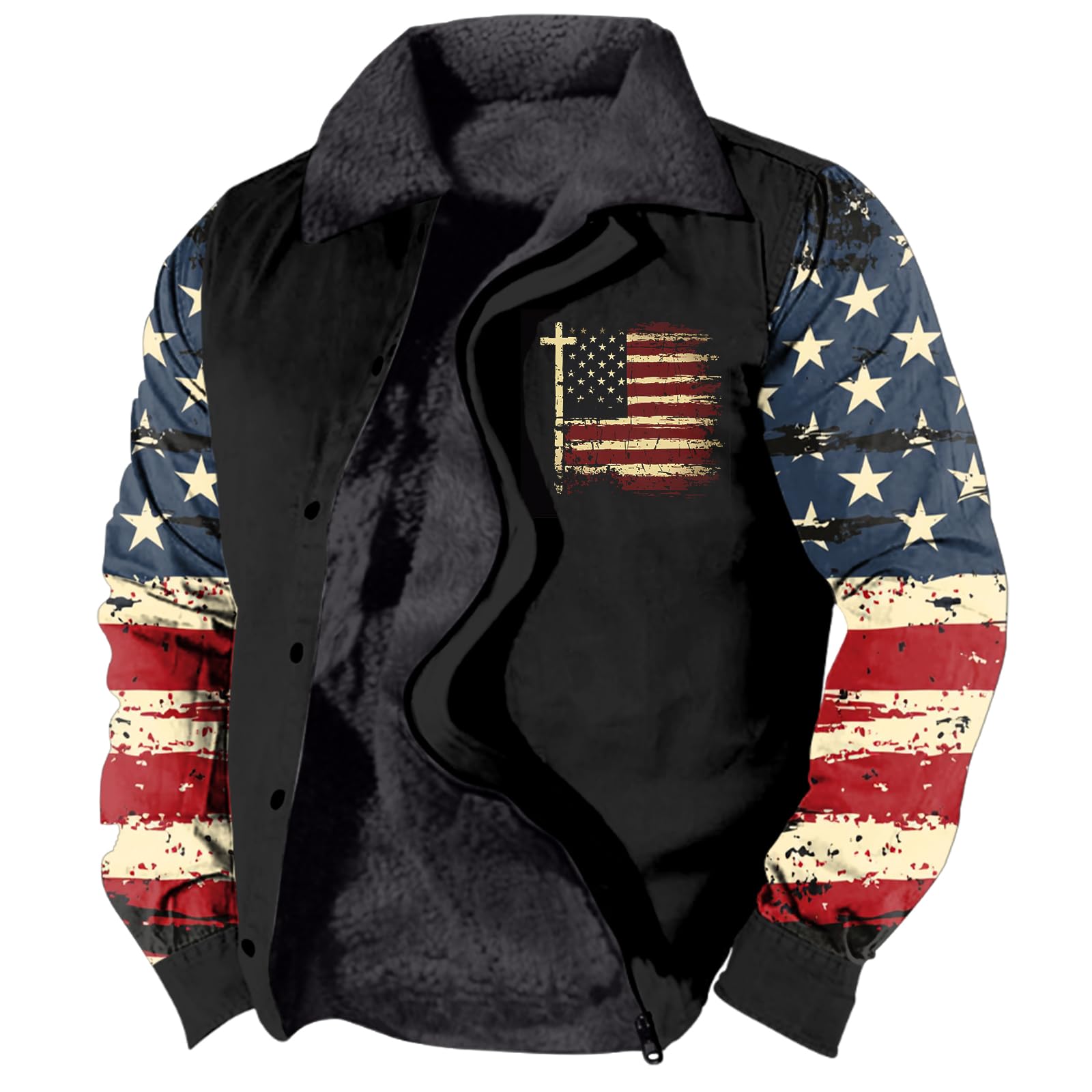 Winter Jackets for Men Sherpa Fleece Zip Up Heavy Warm Casual Cold Weather Snow Outdoor Thick Coats