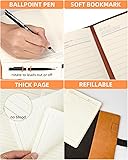 Nicpro Diary with Lock, A5 PU Leather Journal with Lock, Metal Pen, 260 Pages Password Notebook for Men and Women, Vintage Lock Daily Journal for Travel, Note Take, Plans, Organize (10 x 7 in) - 3