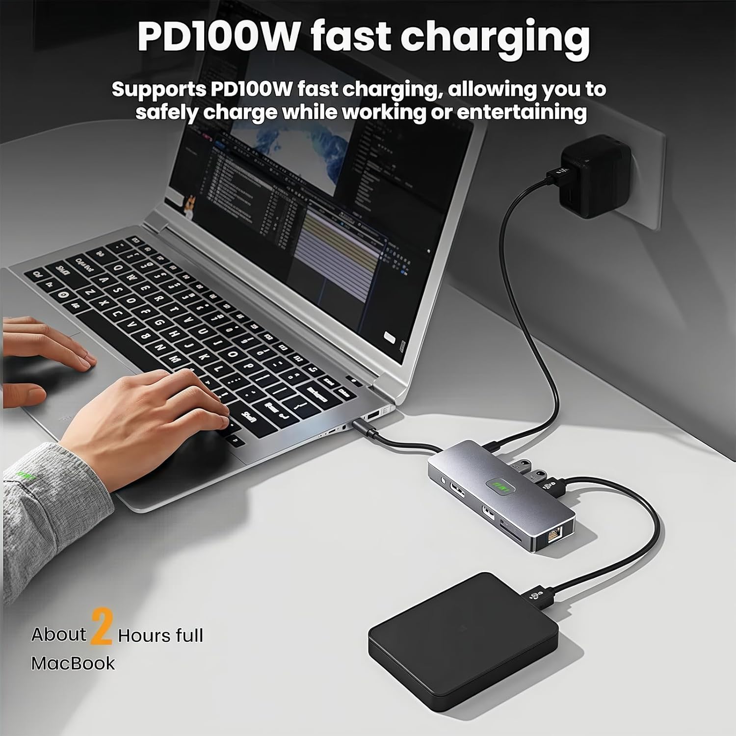 Laptop Docking Station Dual Monitor HDMI, Docking Station 3 Monitors HDMI,USB C Hub Multiport Adapter with DP and VGA,10Gbps USB 3.2,100W PD Charging, Gigabit Ethernet, SD/TF for Mac Dell HP Lenovo