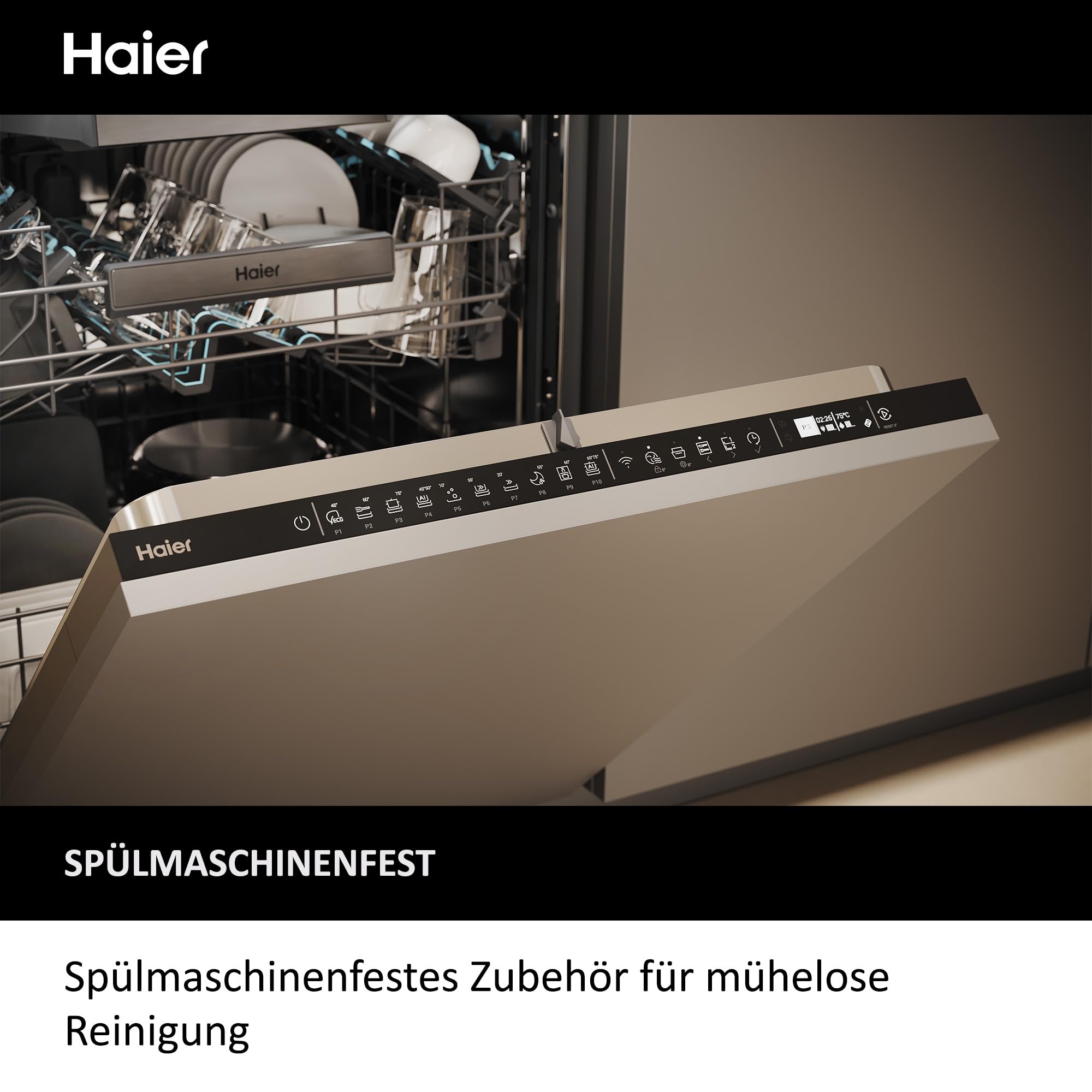 Haier Stabmixer 4-in-1 mit Messbecher, Quirl, Stampfer, Zerkleinerer I 1000W Pürierstab aus Edelstahl mit variabler Geschwindigkeit & 3 Klingen I abnehmbarer Fuß I Pulsfunktion [Serie 5 - HHB5B5]