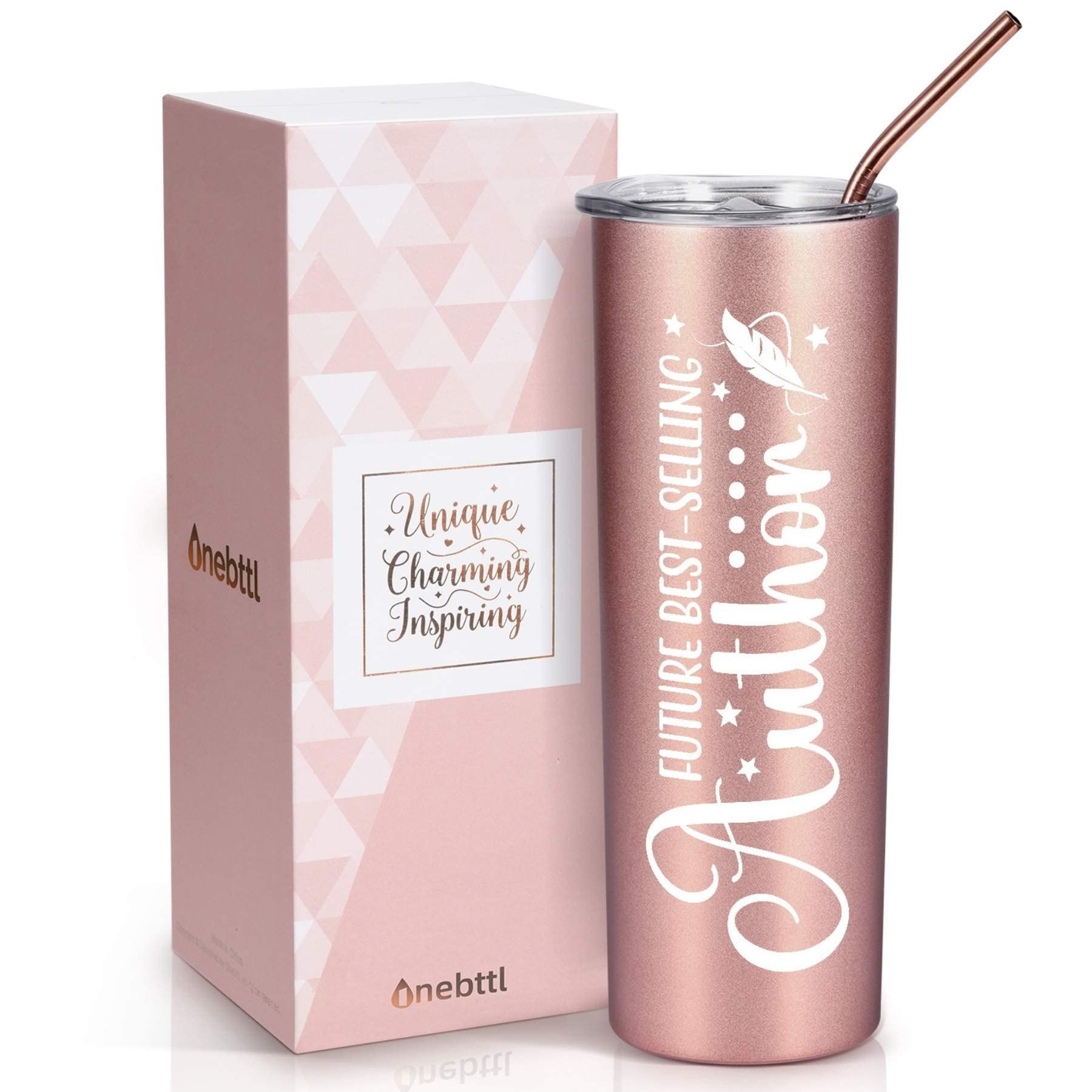 Onebttl Writer Gifts for Women - Future Author - 20oz/590ml Stainless Steel Insulated Tumbler with Straw - Graduation/Birthday/Christmas Gift for