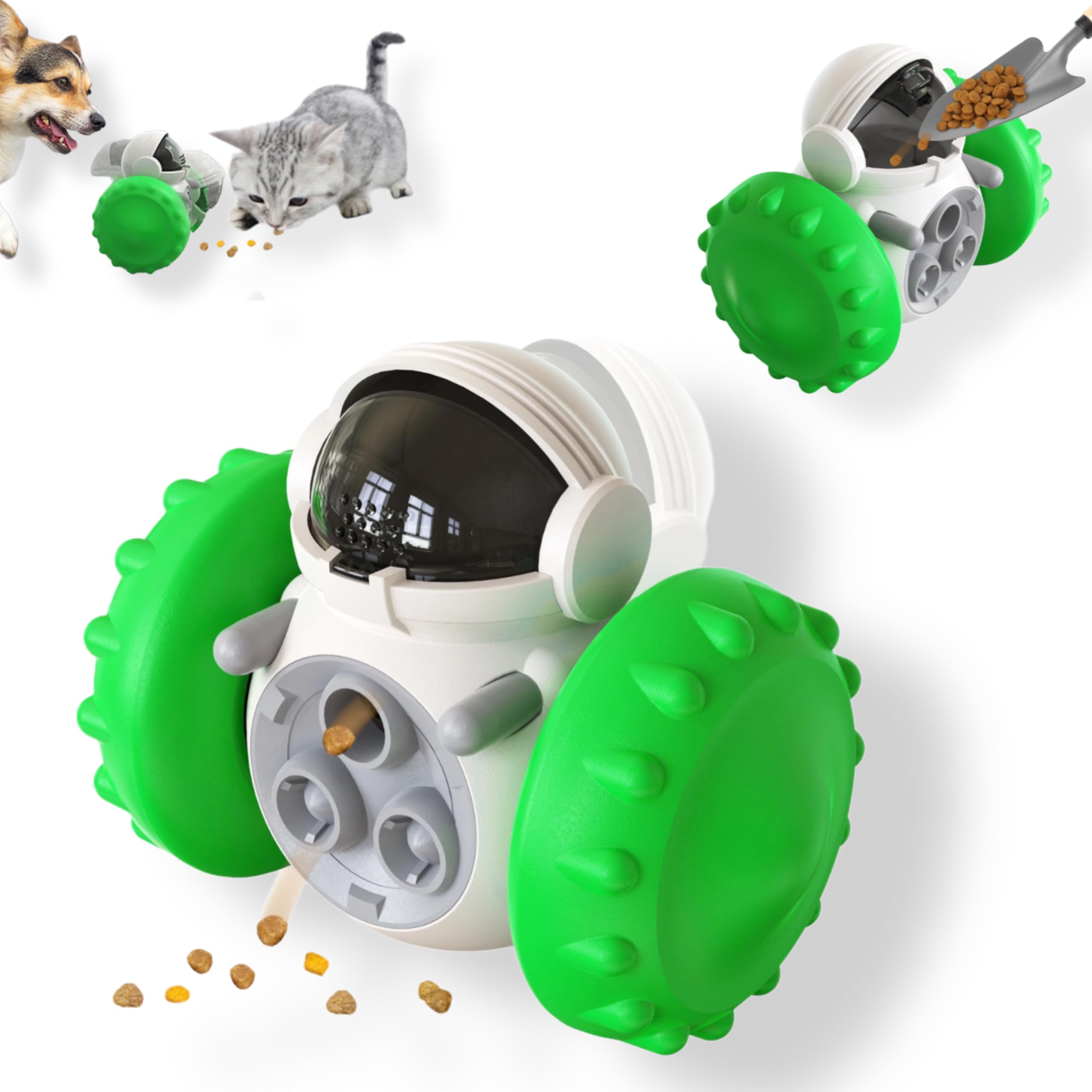 Genérico Alimentador de Comida Perros, Juguete Interactivo para Entrenamiento de IQ, Comedero Lento para Mascota, Juguete de Distribución de Alimentos para Perros y Gatos (Verde)