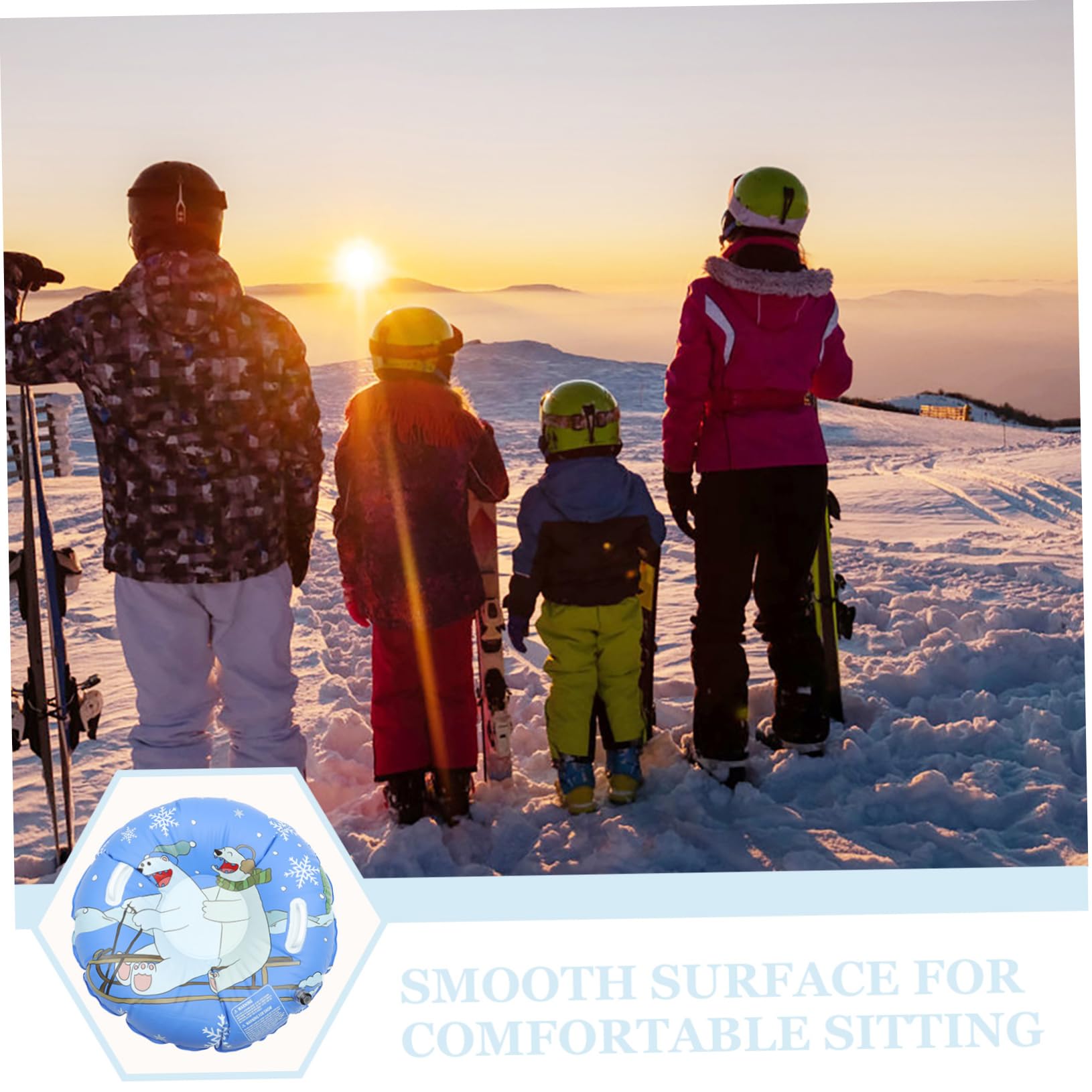 BESPORTBLE Slittino Gonfiabile per Neve Tubo da Neve Invernale per Esterni Giocattolo per Slittino per Adolescenti Pneumatico Resistente all Usura