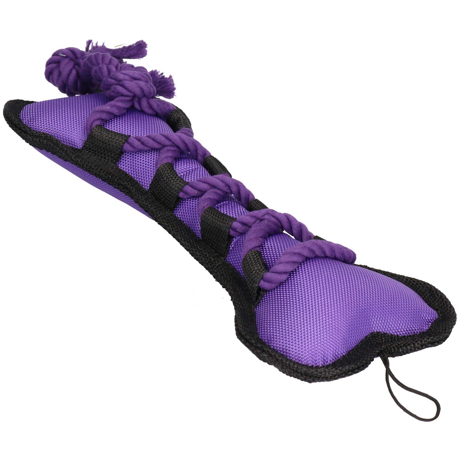 AB Tools Purple Cross Tug Rope Bone Doy Play Toy with Squeak 30x13x3cm