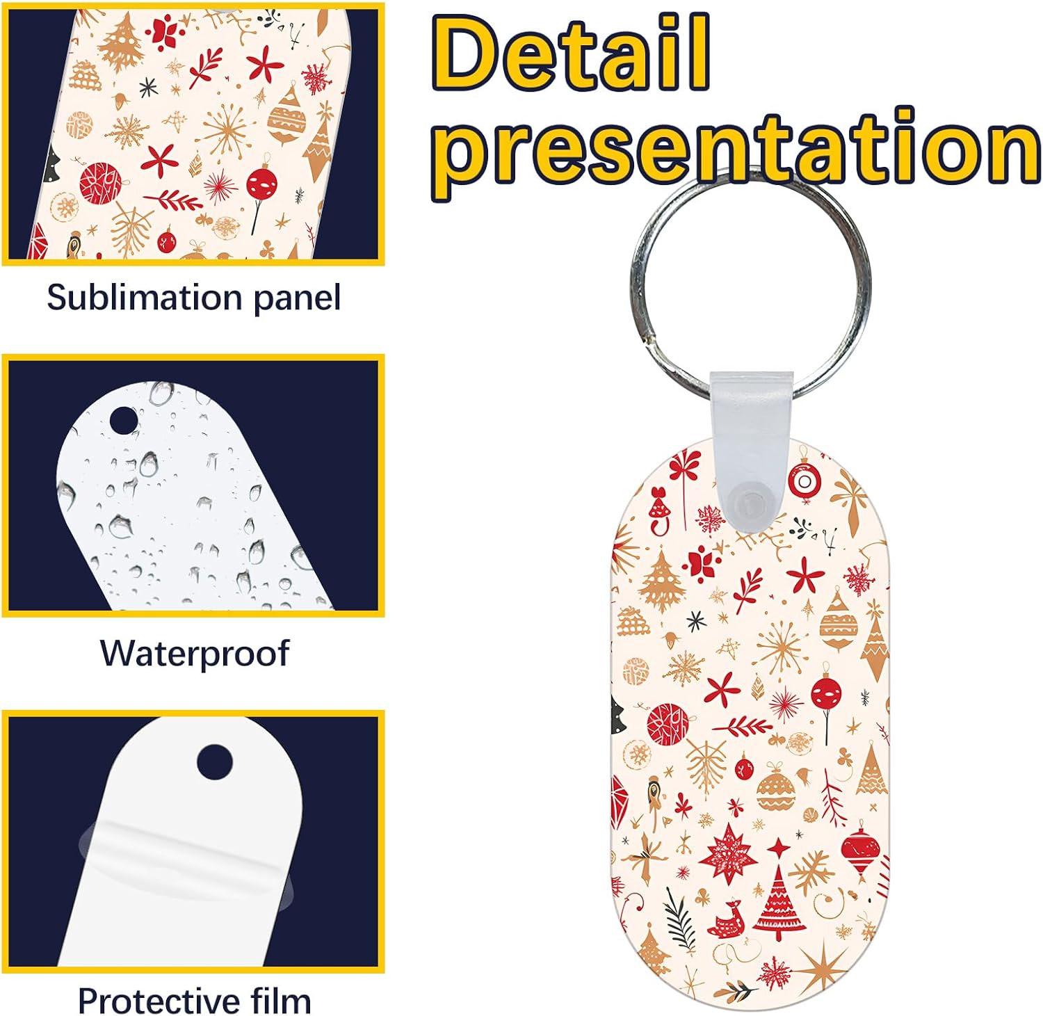 LIZOIDZSM 240 Pcs Metal Sublimation Keychain Blanks Bulk, Double Sided Heat Transfer Ornament Blanks With Keychains
