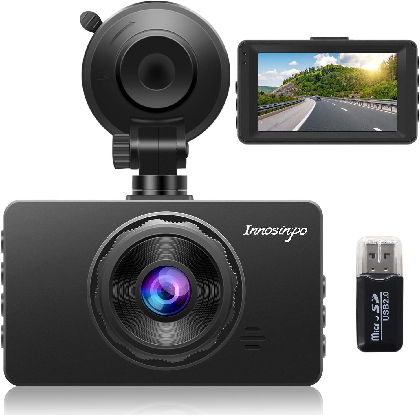 Dash Cam ใ2021 New Modelใ 1080P FHD DVR Car Driving Recorder 3 Inch LCD Screen 170ยฐ Wide Angle, G-Sensor, Parking Monitor, Loop Recording, WDR with Night Vision, Motion Detection