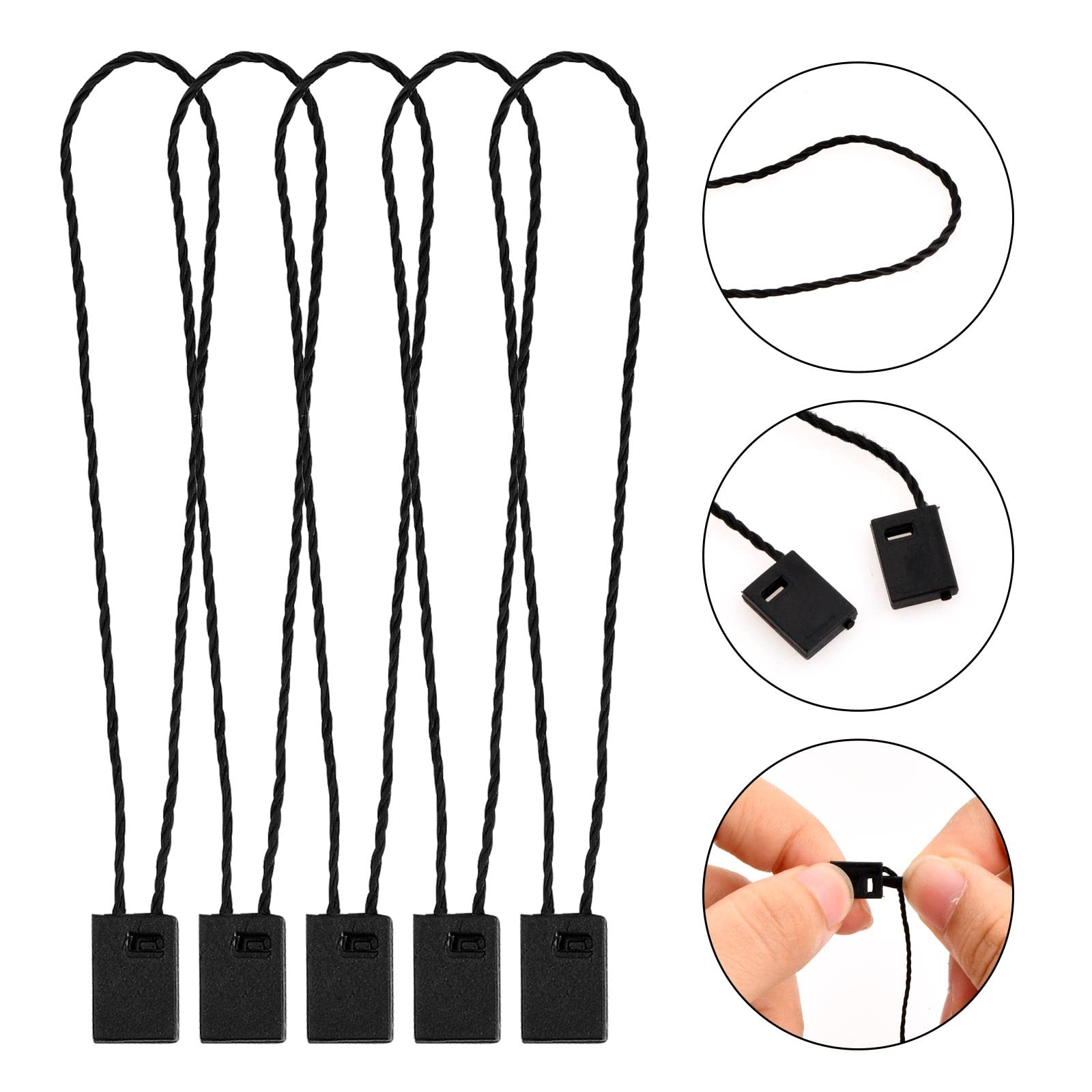 Corda per Appendere Etichette 1000PCS 125mm, Loop Pins in Plastica Trasparente, Pezzi Fili di Sicurezza, Etichette di Sicurezza in Plastica
