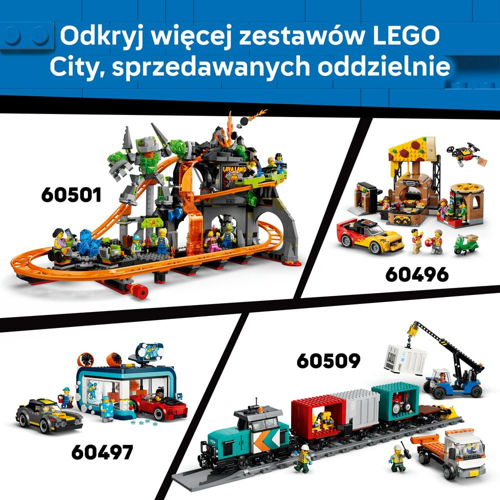 LEGO City Retro pociąg z lokomotywą parową, zabawka konstrukcyjna dla dziecka, zestaw z lokomotywą, węglarką, wagonem pasażerskim i peronem, prezent dla chłopca lub dziewczynki od 7 lat 60511