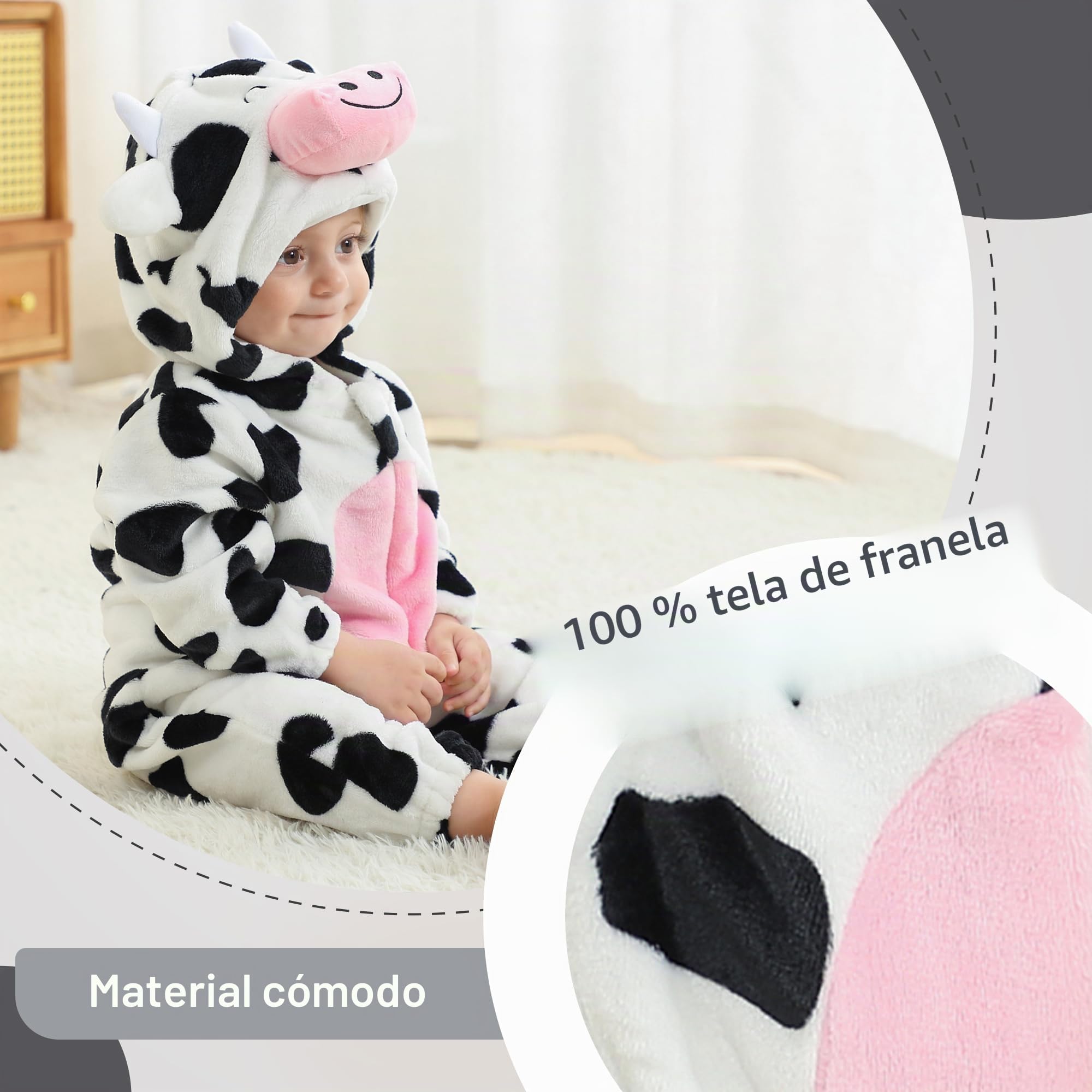 Unisexo Mono de Invierno Unisex con Capucha，2-36 Meses