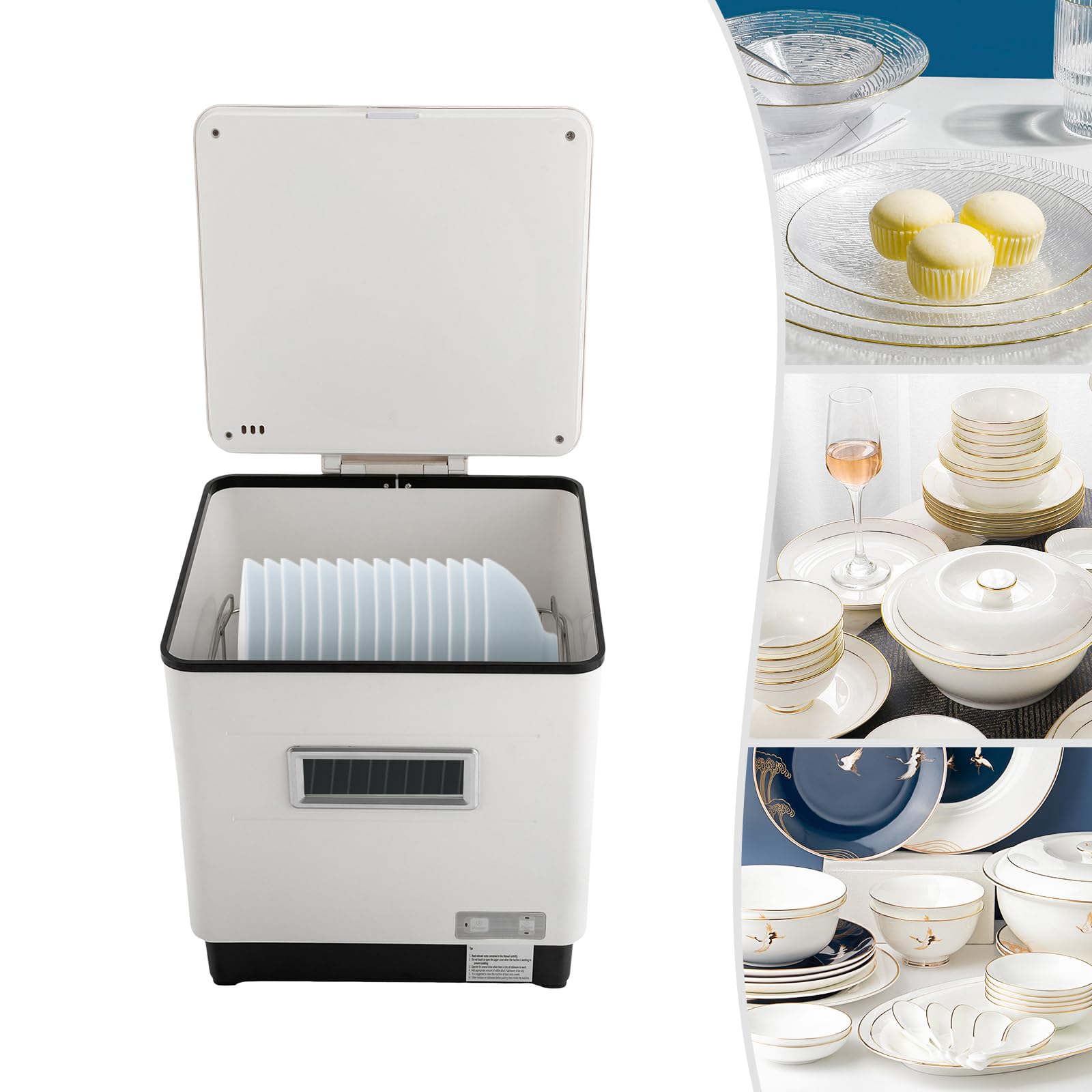 NUEVO Lavavajillas de mesa 220V Encimera compacta para lavavajillas, Lavavajillas portátil 304 acero inoxidable, 60L Gran capacidad Lavavajillas con capucha