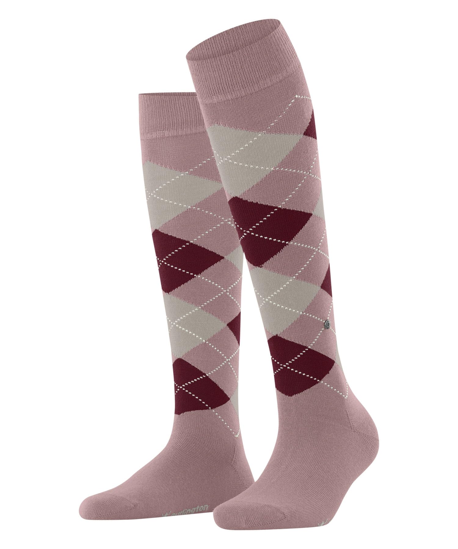 Burlington Women's Marylebone W Kh Wool Long Patterned 1 Pair Knee-High Socks, Pink Primrose 8642, 3.5-7