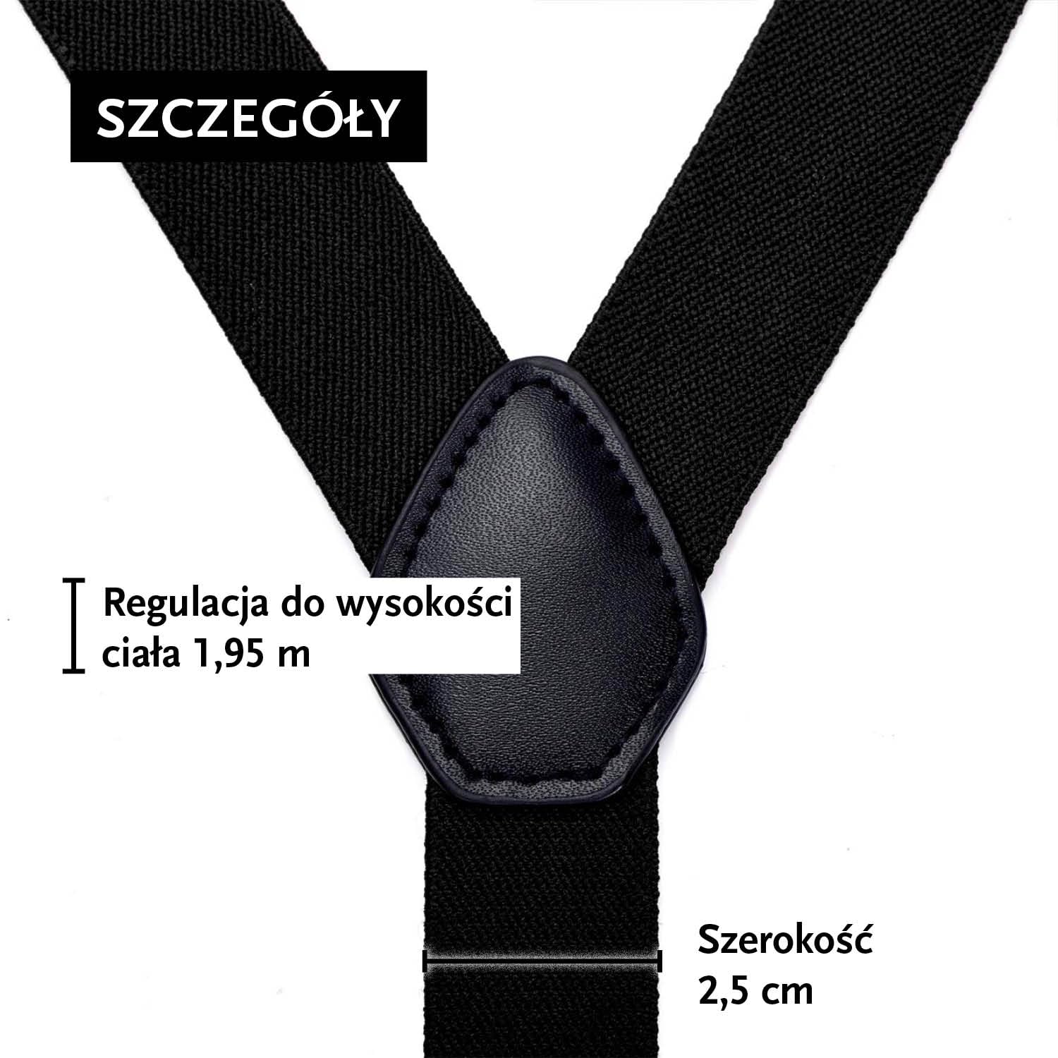 DonDon Szelki wąskie szerokość 2,5 cm – 3 klipsy ze skórą krój Y – elastyczne i regulowane, różne wzory