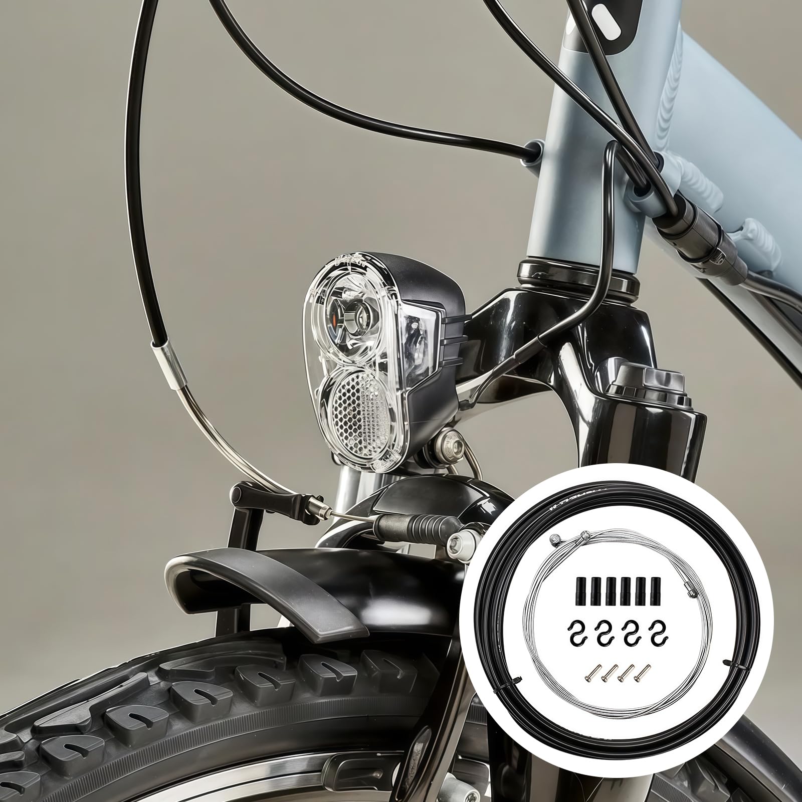 HIKPACKER Linka hamulcowa do roweru, 2,5 m, uniwersalny zestaw | Zestaw linek zmiany biegów, Osłona i hamulec, Standardowy zestaw osłon kabli