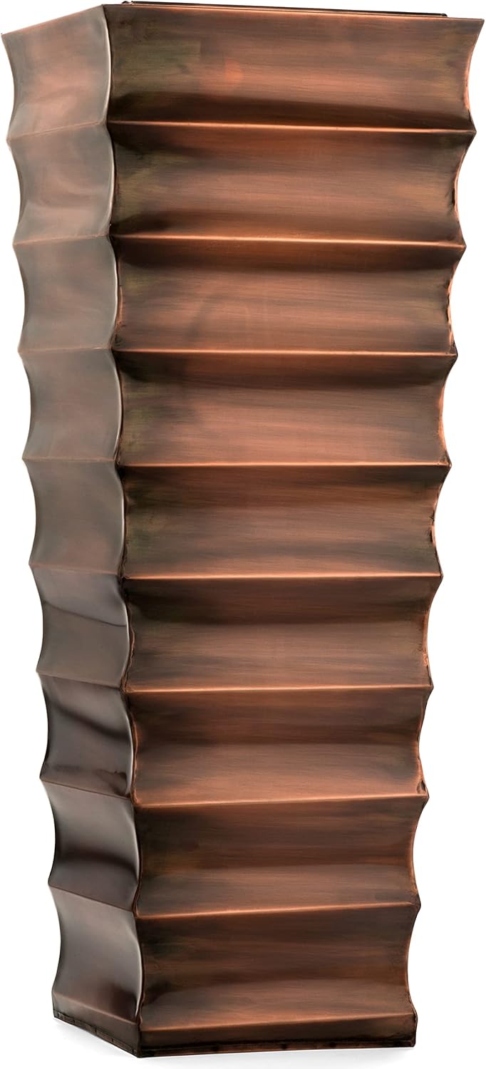 H Potter Tall Copper Planter 29 Inch – Indoor Outdoor Entryway Pot for Small Spaces, Antique Copper Finish, Decorative Patio Porch Floor Planter