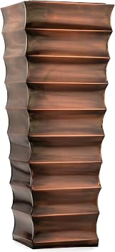 H Potter Tall Copper Planter 29 Inch Indoor Outdoor Entryway Pot for Small Spaces, Antique Copper Finish, Decorative Patio Porch Floor Planter