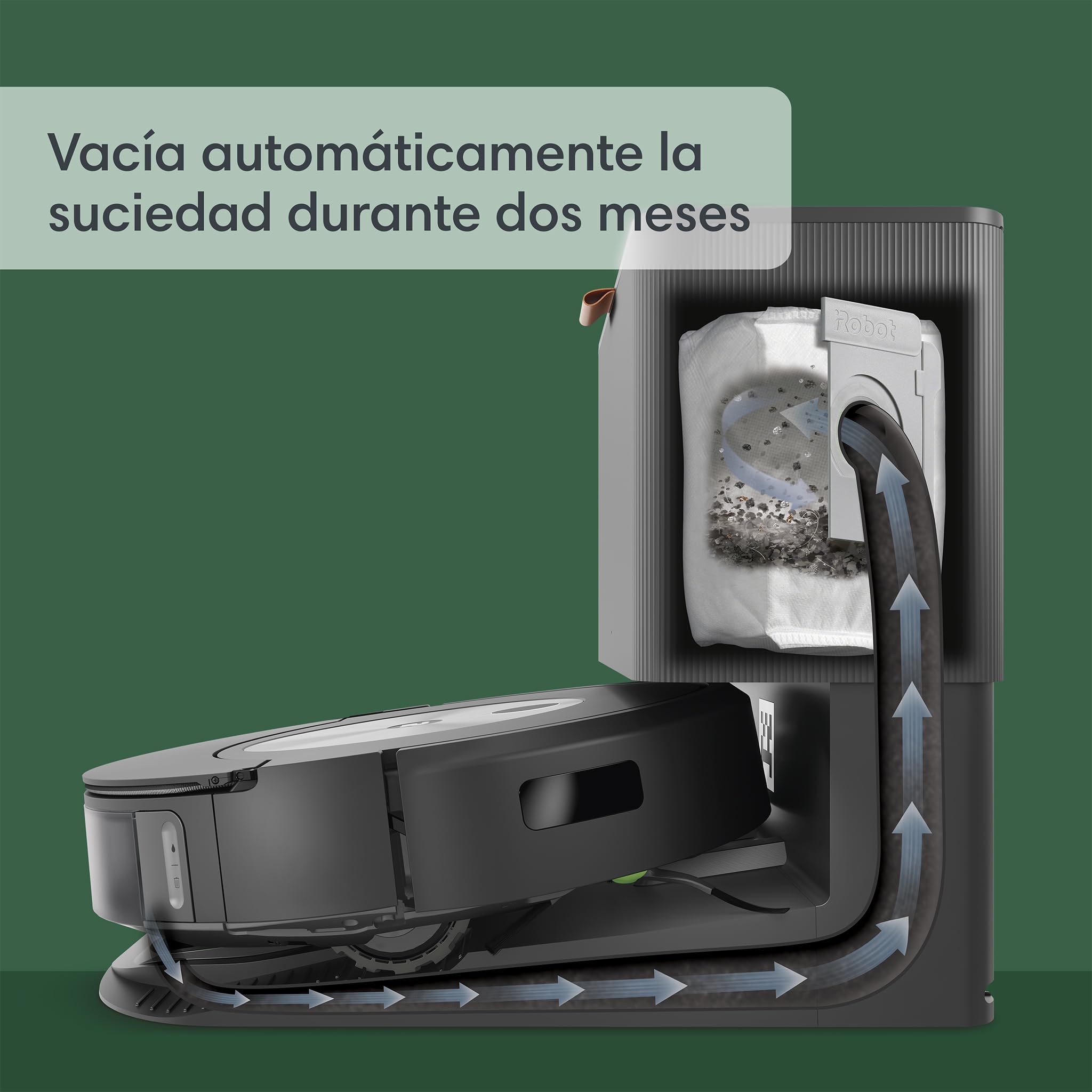 iRobot Robot aspirador y friegasuelos con Wi-Fi Roomba Combo j7+ autovaciado automático - Paño elevable retráctil - Navegación inteligente - Reconocimiento objetos - recarga y reanuda