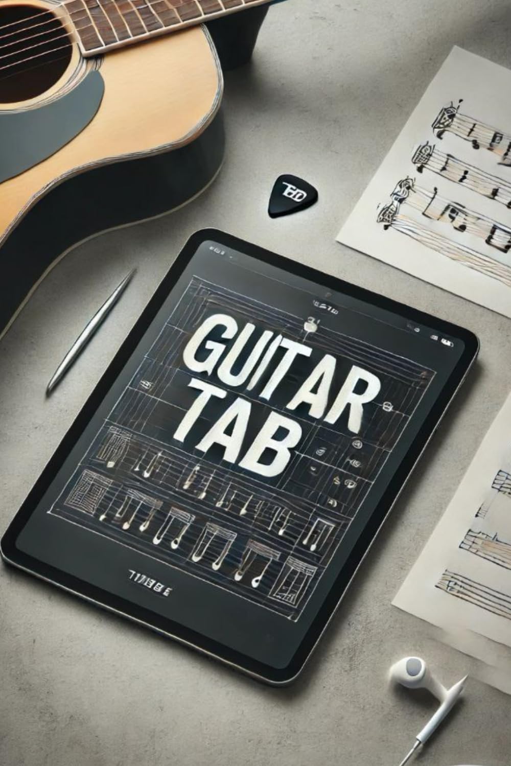 Carnet de tablatures guitare pour composition et suivi de performance