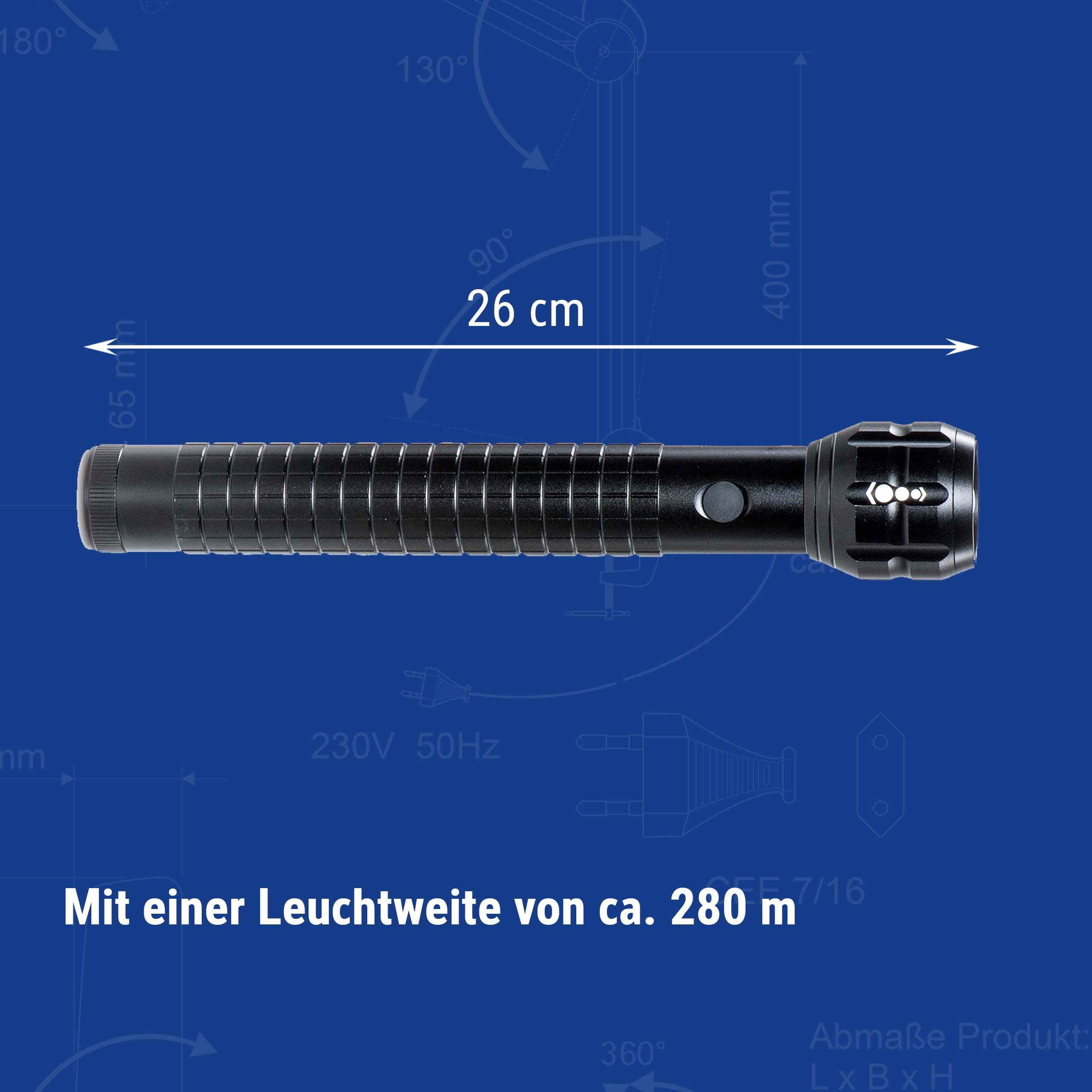 MAUL Latarka LED MAULkronos L czarna aluminiowa z zoomem