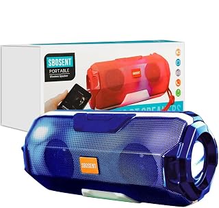 Portable Bluetooth Speakers with Light, Wireless Bluetooth Speaker，Wireless Bluetooth Speakers V5.1USB Card, Micro SD Card and FM Radio, Bluetooth for Outdoor, Indoor, Travel, Beach, Camping (Blue)