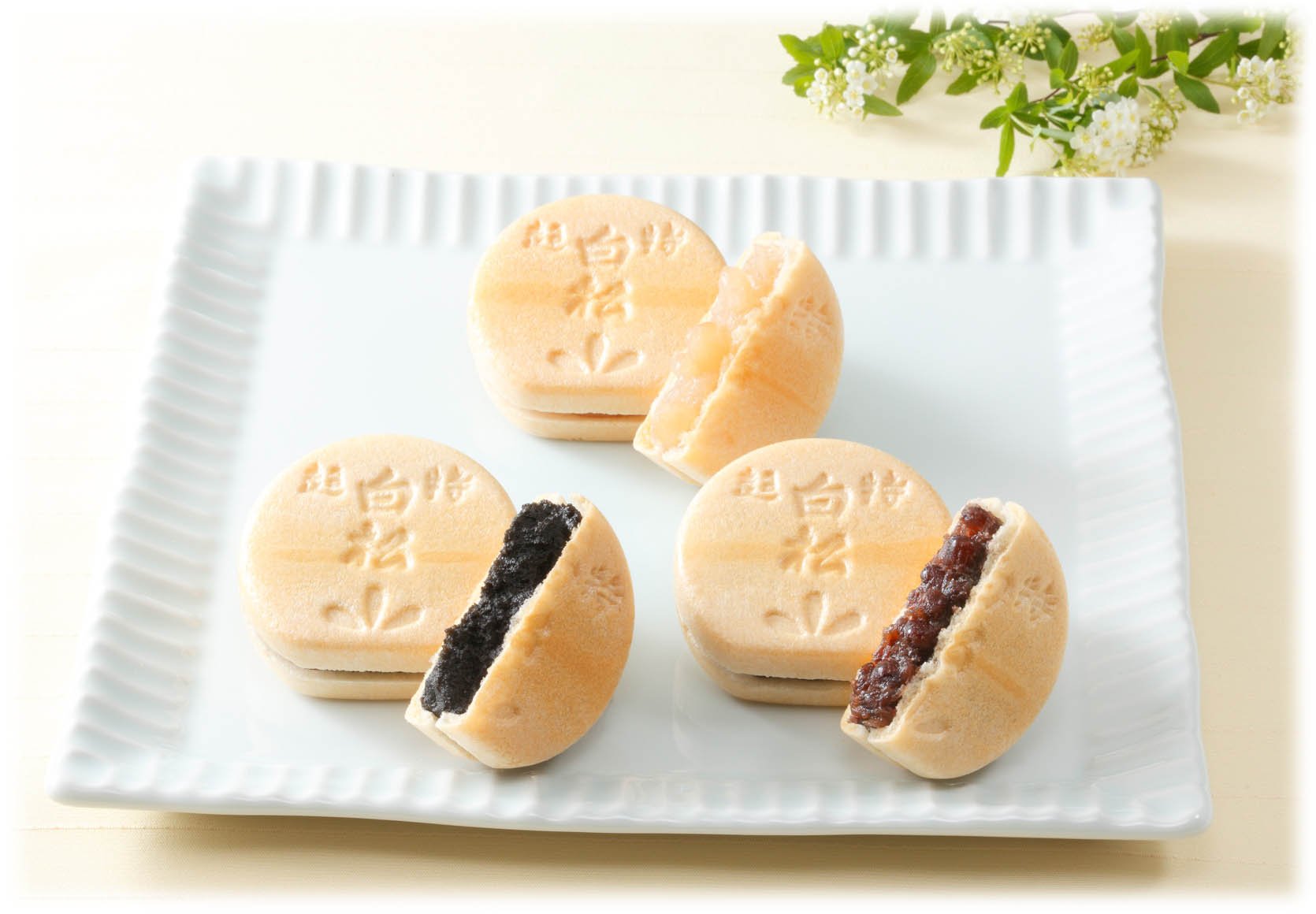 白松がモナカ 中型 【小豆 胡麻 白いんげん（白あん）】