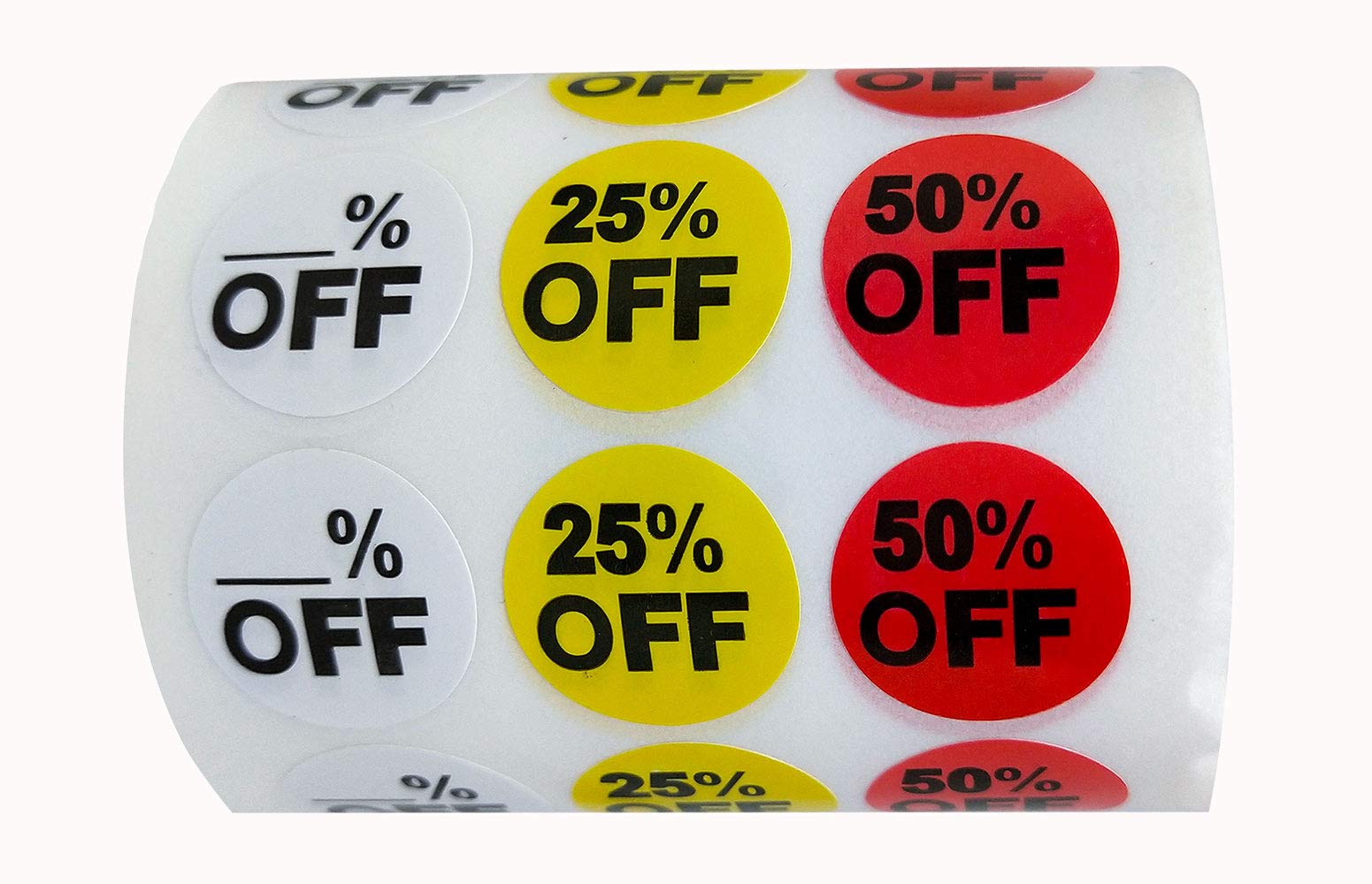 3/4 Inch Blank% Off 25% 50% Off Sale Price Stickers Labels Percent Off Stickers for Retail Store Clearance Promotion Discount Deals Circle Pricemarker Label(1,008PCS)