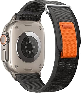 سوار تريل لوب متوافق مع سوار ساعة ابل الترا 49 ملم 45 ملم 44 ملم 42 ملم 41 ملم 40 ملم 38 ملم، اساور نايلون رياضية قابلة للتعديل لساعة اي ووتش الترا 2 سلسلة اس اي 9 8 7 6 5 4 2 3 1 للرجال والنساء