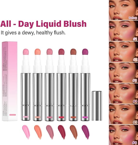 Sponge Applicator Liquid Blusher Pen Cushion Stick Smooth Creamy Lasting Face Brightening Contouring Makeup Hydrating Liquid