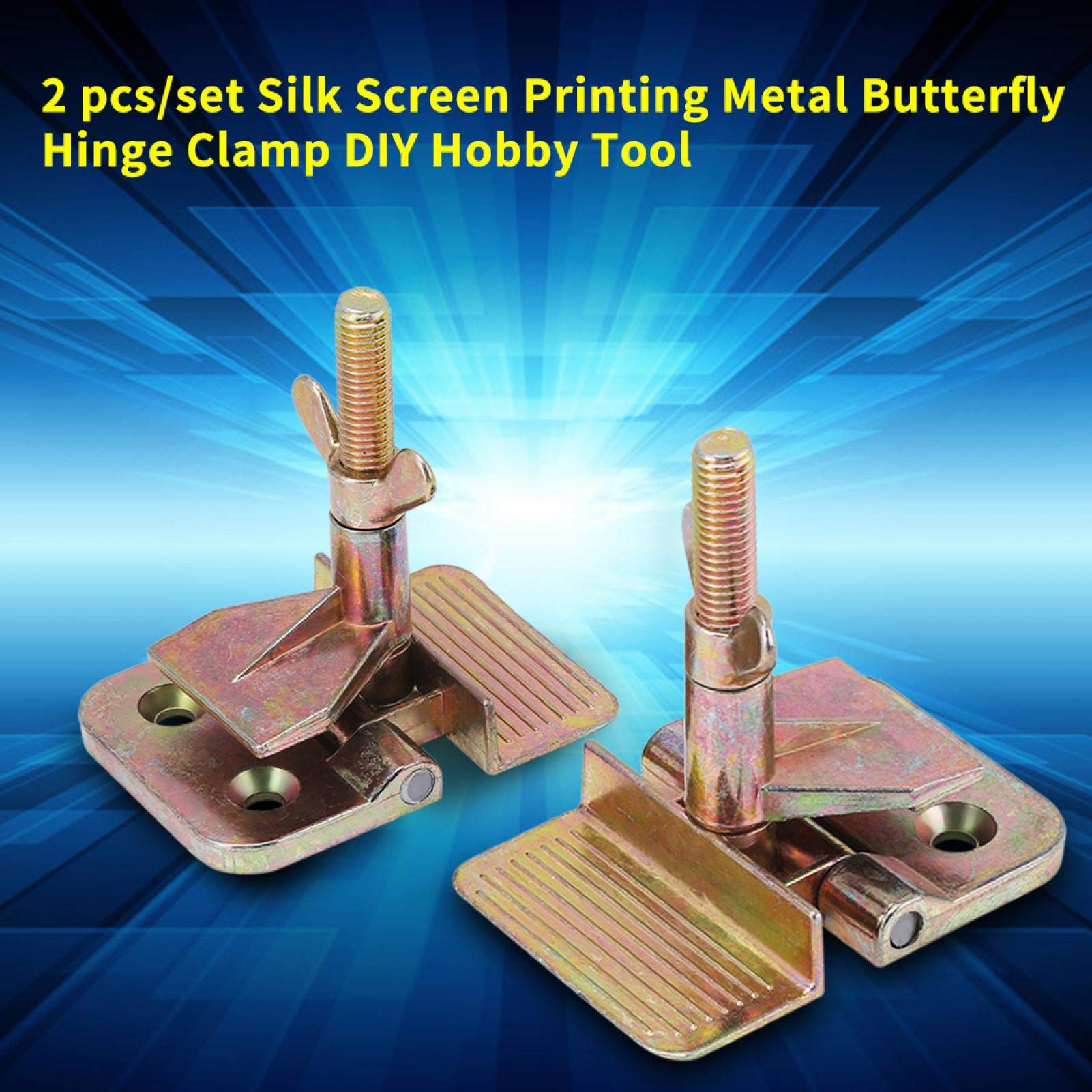 Hinge Clamp, 2 pcs/set Silk Screen Printing Metal Frame Hinge Clamp Screen Printing Press DIY Hobby Tool - Image 4