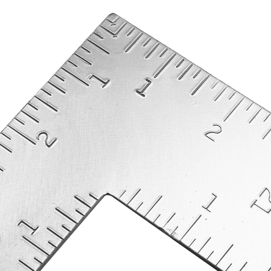 sourcing map Escuadra en L 90 Grados Acero Inoxidable Doble Cara, Regla en Ángulo, Herramienta Diseño Medición para Ingeniero Carpintero Plata 400x600mm