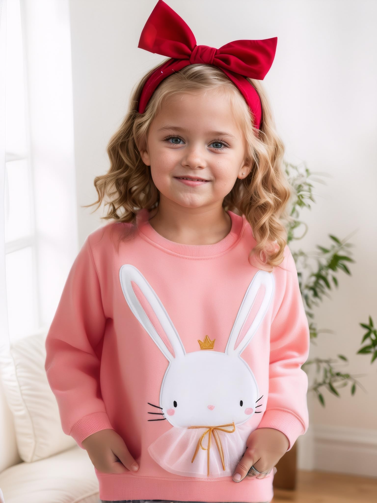 Felpe per bambine a girocollo a maniche lunghe, per autunno e inverno, 2-8 anni