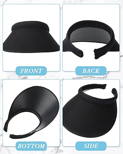 Miniatura 3 de 3 Pcs Sports Sun Visor Hat Cloth Covered Slip on Visor Cotton Womens Visor Cap Golf and Tennis Visor for Women Men Sun Visor