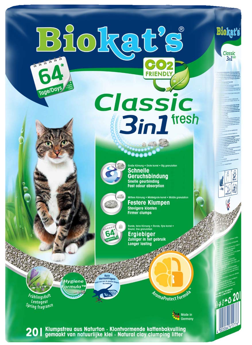 Gimborn Biokat Classic fresh 3in1 Klumpende Katzenstreu - Duft, 3 Korngrößen, 1 Sack (20 L)