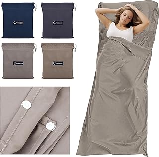 KUIING Sleeping Bag Liner Ultralight, Collapsible Sleeping Bag Sack for Camping, Hotel, Travel, Portable Sleeping Sack Sheet with Stuff Sack Fits for Adults, Kid