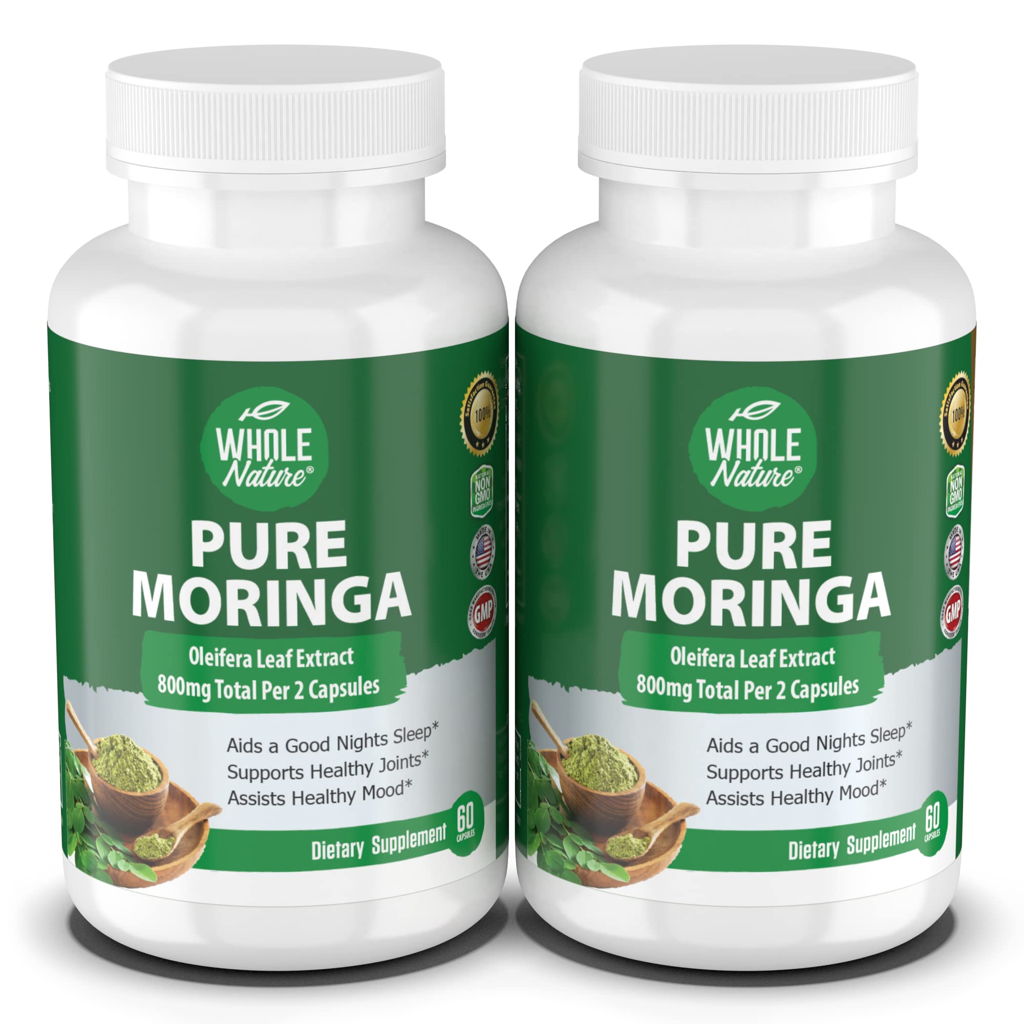 Moringa Capsules, 800mg Organic Moringa Oleifera Leaves Powder Superfood Greens Pure Moringa Pills is A Vegan, Non-GMO Energy Increase and Keep Healty Supplement (2)