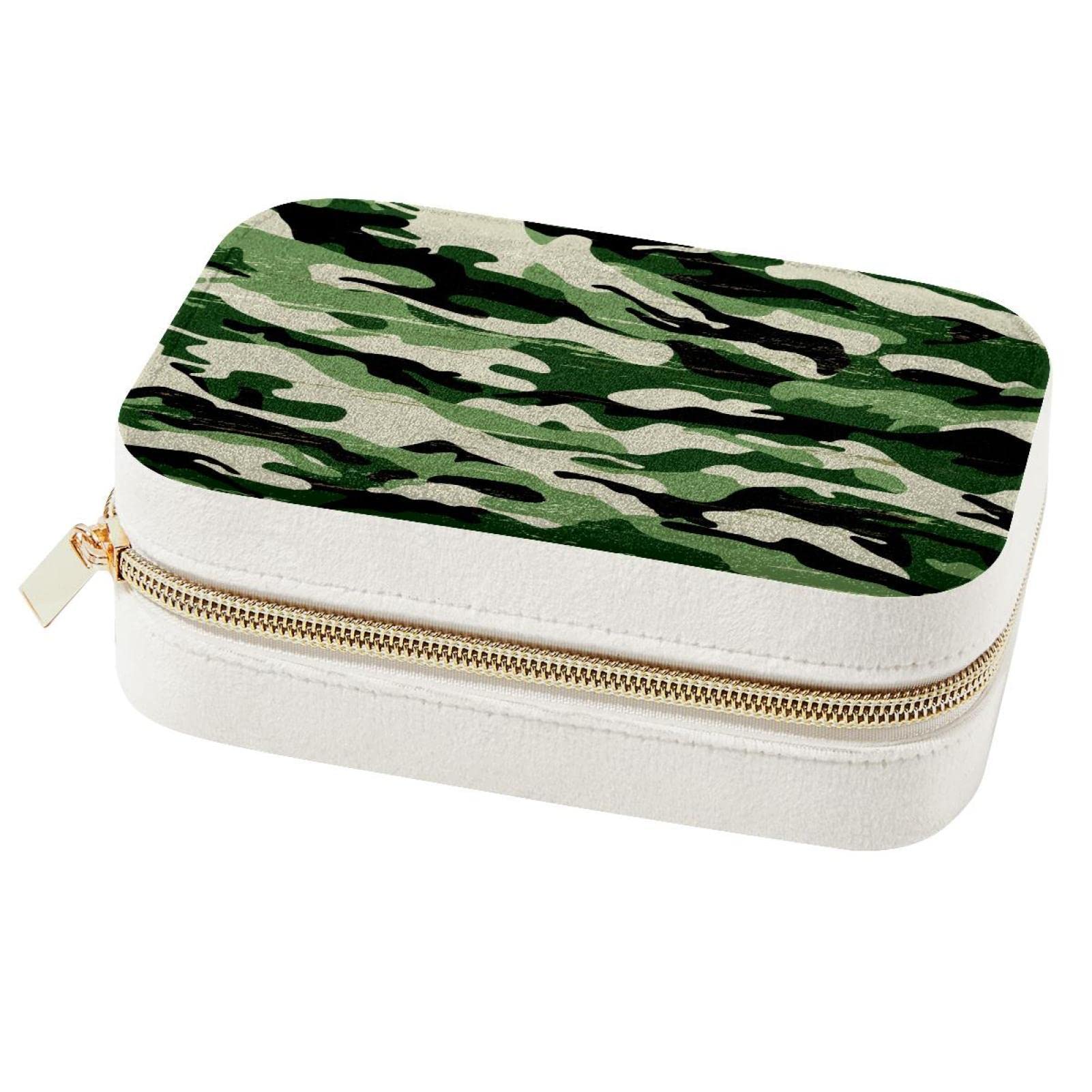Boîte à bijoux militaire voyage pour bagues et colliers motif camouflage