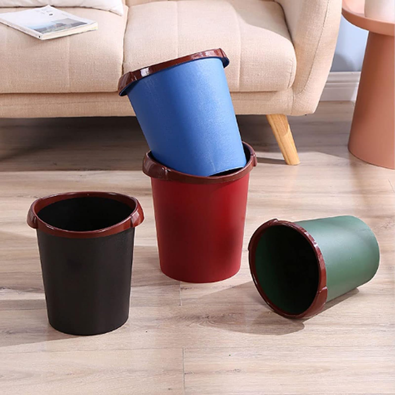 Vielseitig Mülleimer, moderner Haushalts-Kunststoff-Mülleimer, Papierkörbe für Badezimmer, Schlafzimmer, Abfall- und Recycling-Büro-Papierkorb Funktionell