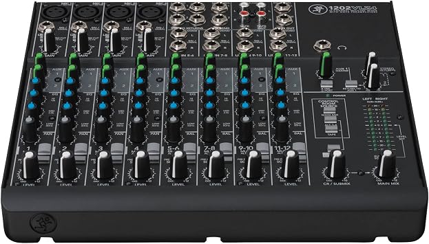 Mackie 1202VLZ4 12-Channel Compact Mixer Bundle with 2x Mophead 10-Foot TRS Cable, 2x 10-Foot XLR Cable, 1/4 to 3.5mm Adapter, 4x Cable Ties and Microfiber Cloth