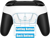 Vista 20 de eXtremeRate Back Buttons Attachment for Nintendo Switch Pro Controller, Clear Black Back Paddles Programable RISE4 Remap Kit for Switch Pro claro