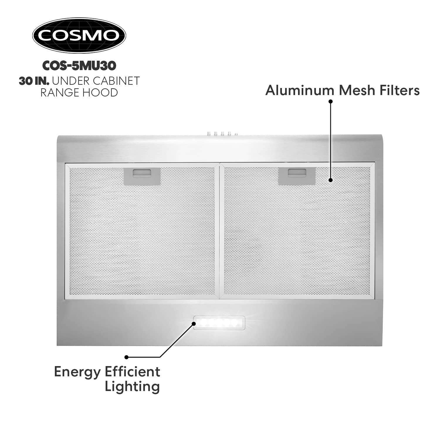 Buy COSMO COS5MU30 30 in. Under Range Hood Ductless Convertible Duct, Slim Kitchen