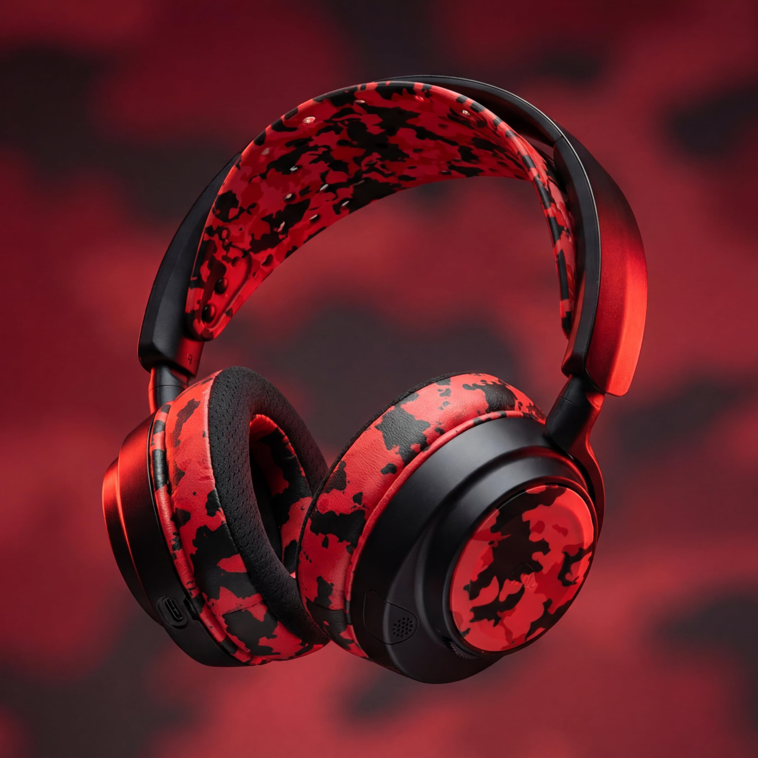 WC Modkit Arctis Nova 7 – Almohadillas de Gel, Diadema Ancha y Placas Laterales compatibles con Arctis Nova 7, 5, Pro Wired y más, Fabricados por Wicked Cushions | Red Camo