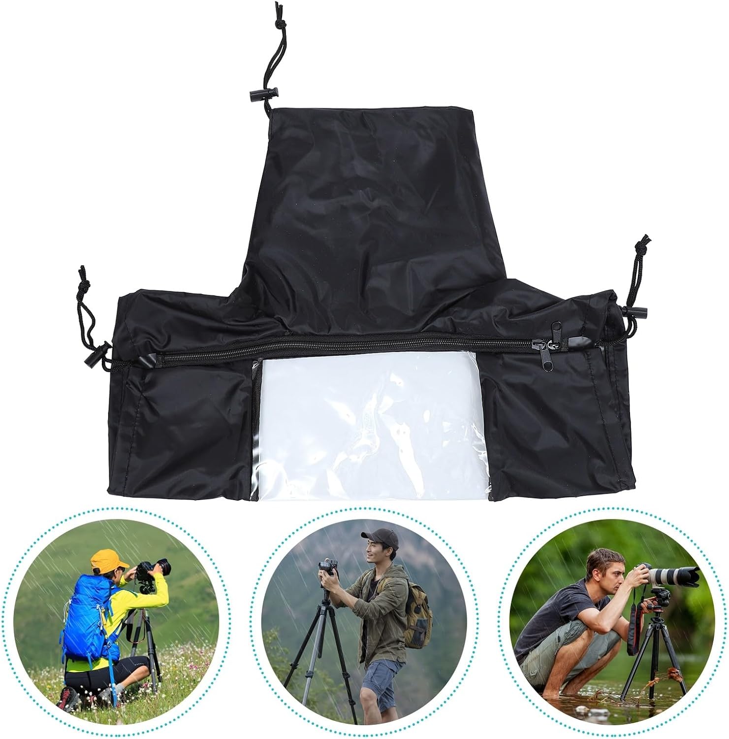 Kichvoe DSLR Rain Cover Camera Rain Protector Waterproof Digital Camera Black for Outdoor Photography