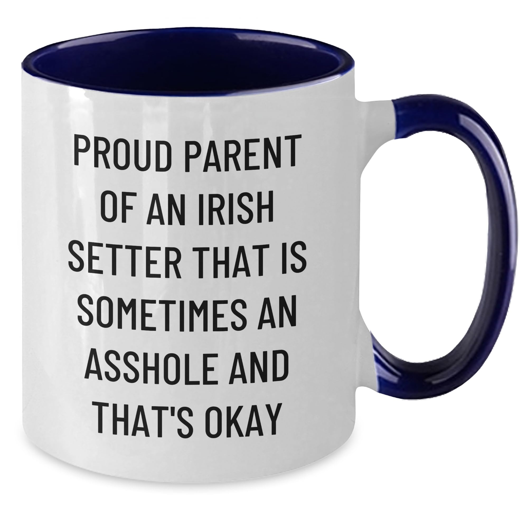 Proud Parents of Irish Setters Two Tone Coffee Mug, Funny Birthday Unique Gift