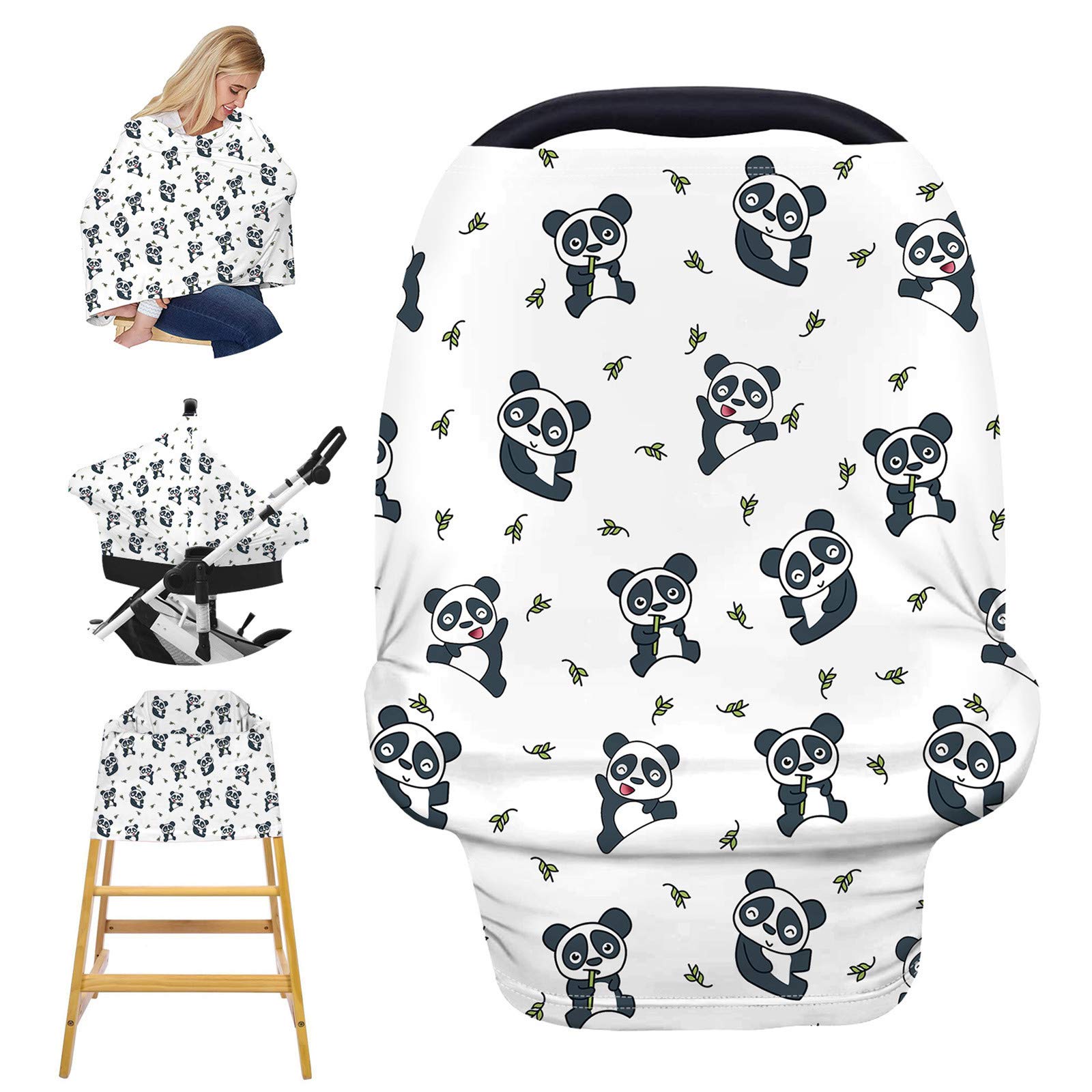 Nursing Cover for Breastfeeding, Stretchy Car Seat Cover for Babies, Soft Breathable Breastfeeding Cover, Stroller Covers, Shopping Cart Cover, Multi-Use High Chair Cover, Baby Shower Gifts