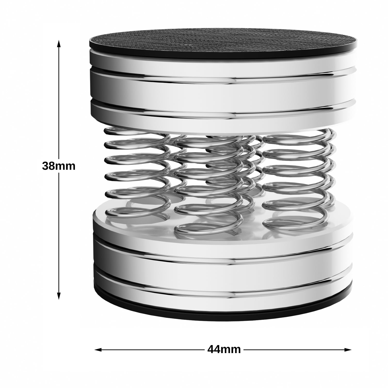 Monosaudio Lot de 4 pieds de haut-parleur HiFi - Pieds en aluminium - Amortisseur - Pieds d'isolation HiFi - Dessous de verre pour amplificateur, platine disque, caisson de basses (argent, SP4438)