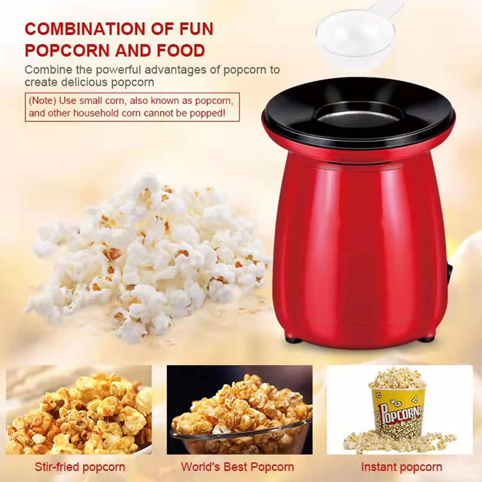 Máquina de Palomitas, 1200W, Palomitero Vintage, Revestimiento Antiadherente, Agitación Eléctrica con Tecnología de Calor Rápido, Explosión Rápida en 3 Minutos, para Fiestas y Noches de Cine