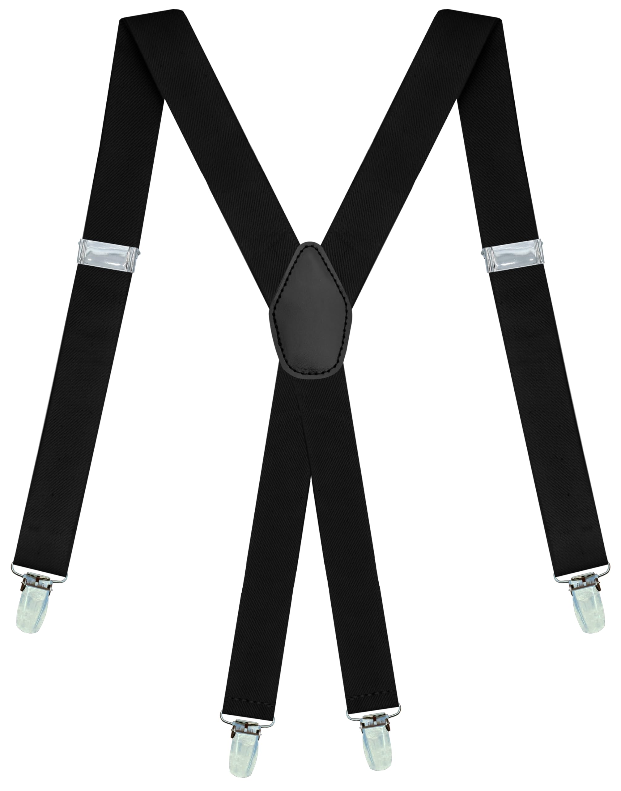 Suspenders for Men - Adjustable X back Suspender with 4 Strong Clips