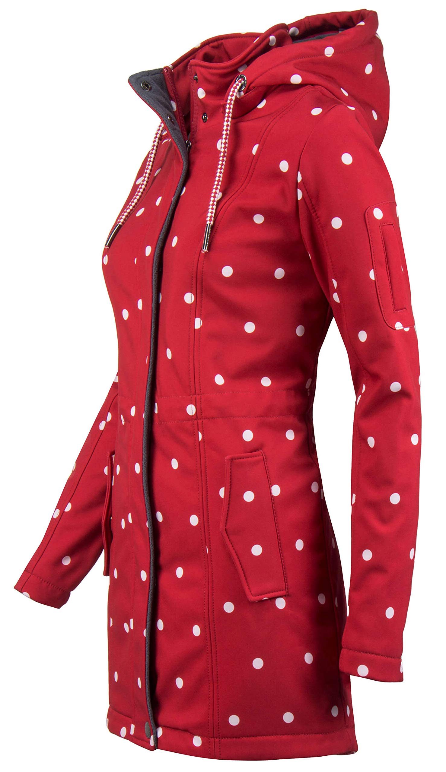 ODYSSEE / New View Damen Softshell Mantel gepunktet Parka Jacke Kapuze Outdoor Übergang